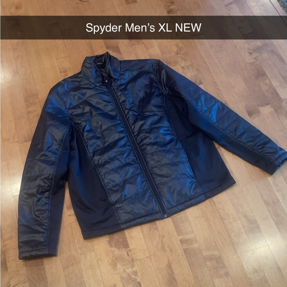 SPYDER black on black light weight ski shell men’s XL new without tags